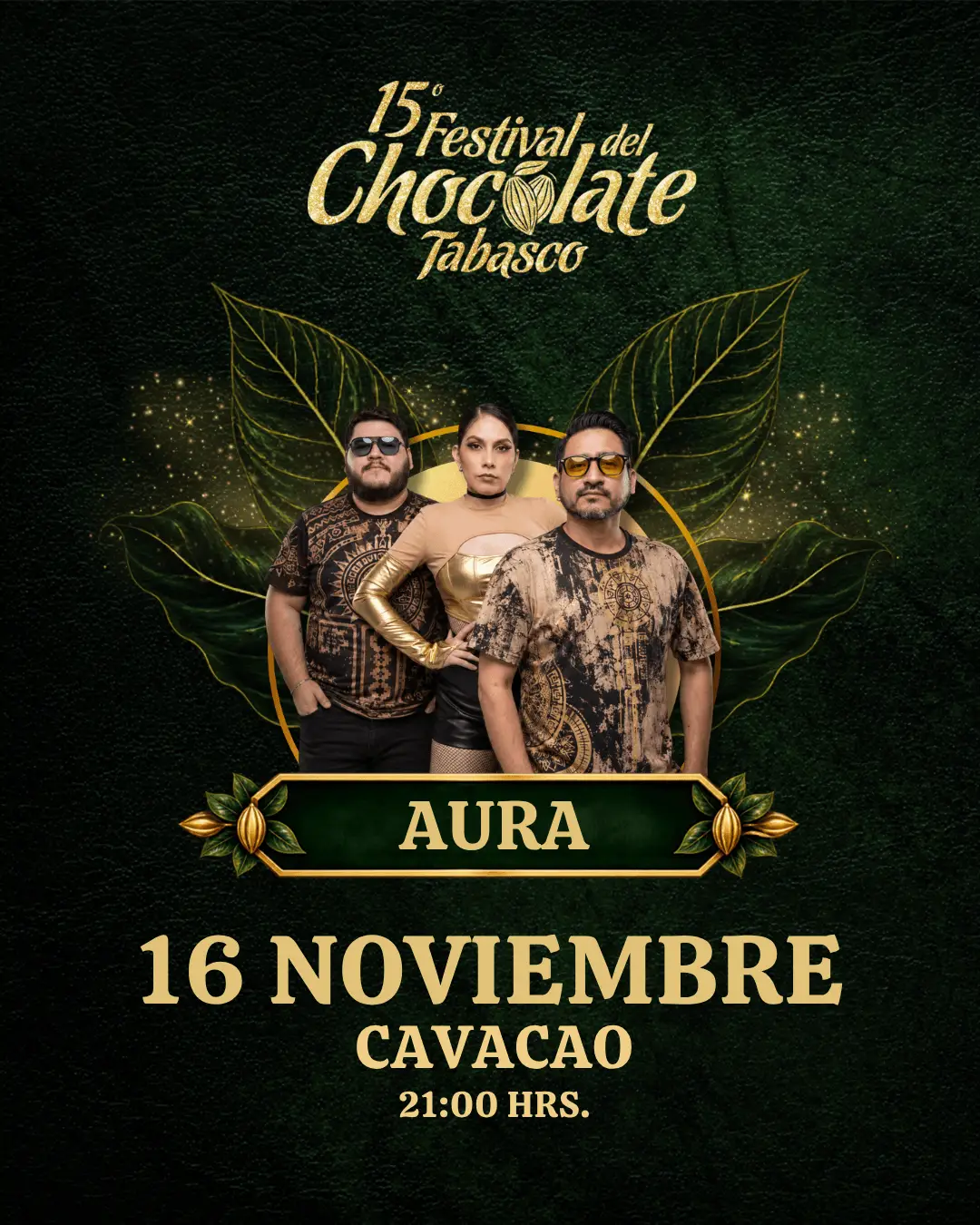 Aura, Lunes 16 de noviembre a las 21:00 horas en Cavacao