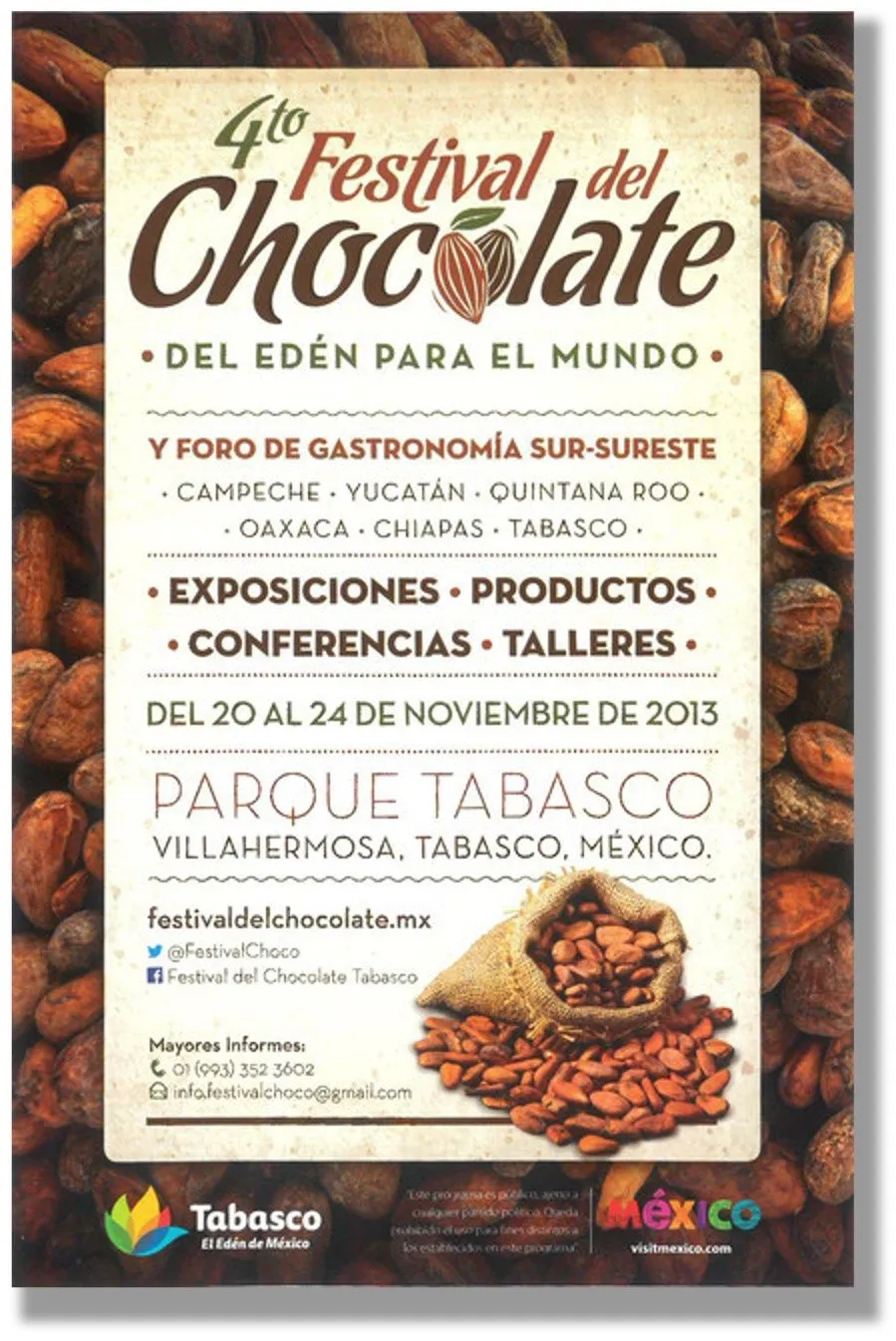 Cartel del 4.º Festival del Chocolate Tabasco (2013)