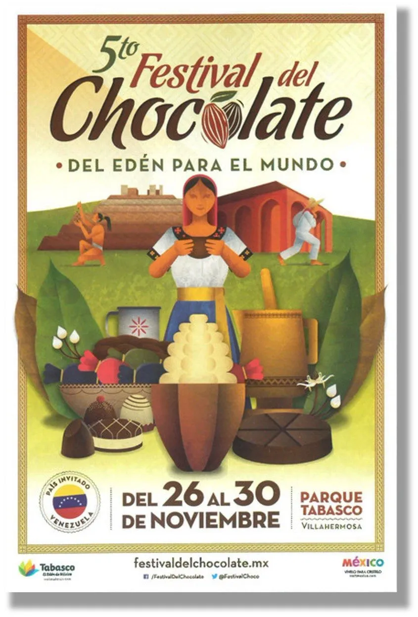 Cartel del 5.º Festival del Chocolate Tabasco (2014)