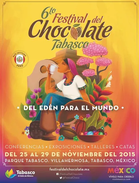 Cartel del 6.º Festival del Chocolate Tabasco (2015)