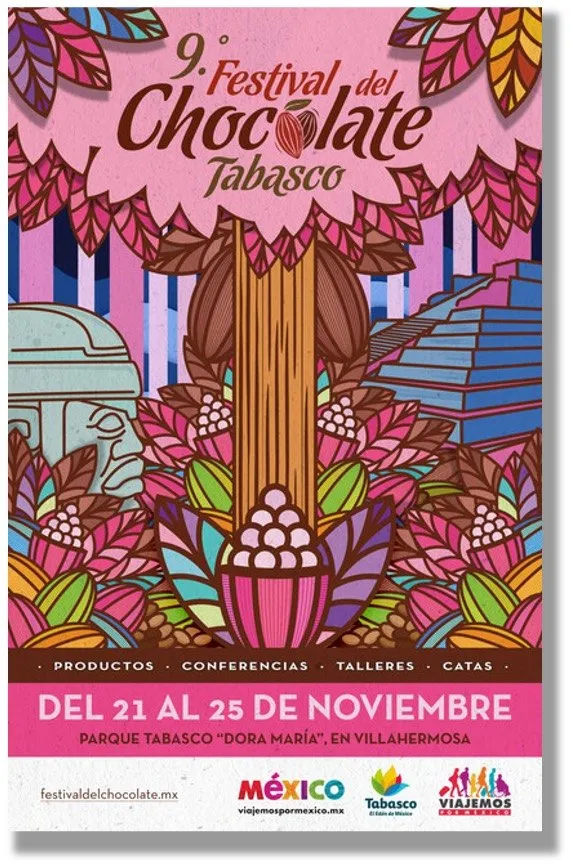 Cartel del 9.º Festival del Chocolate Tabasco (2018)