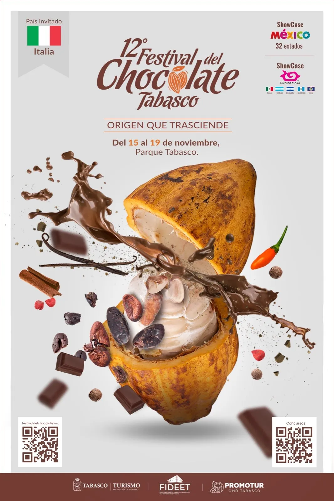 Cartel del 12.º Festival del Chocolate Tabasco (2023)